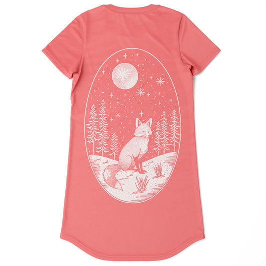 Foxy Light of the Moon AOP T-Shirt Dress – Magical & Stylish All-Over Print - Toddcraft