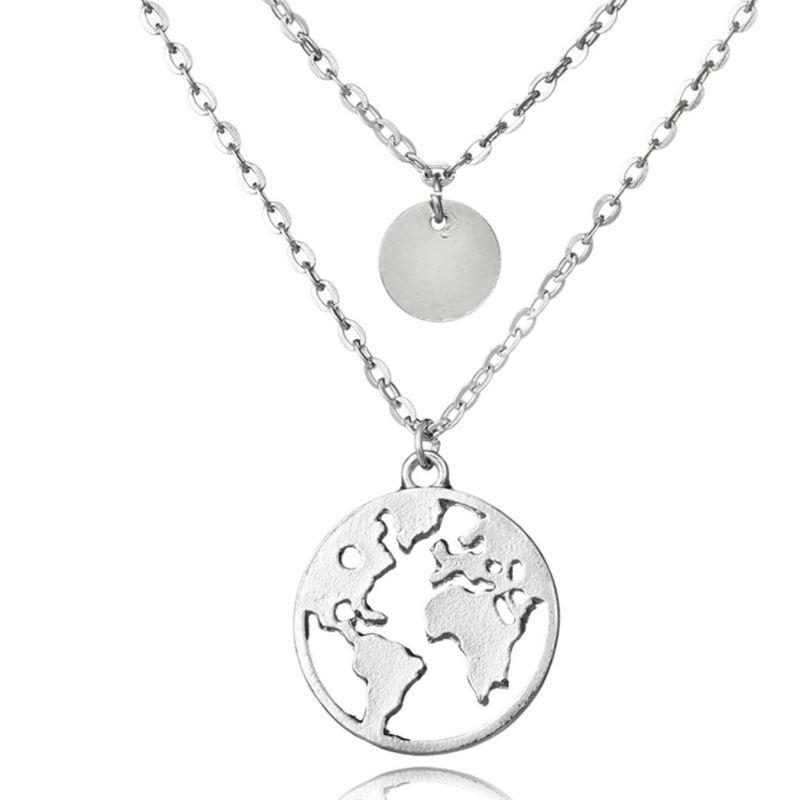 World Map Necklace Gift for grandma Birthdays christmas gift for mother and daughter
