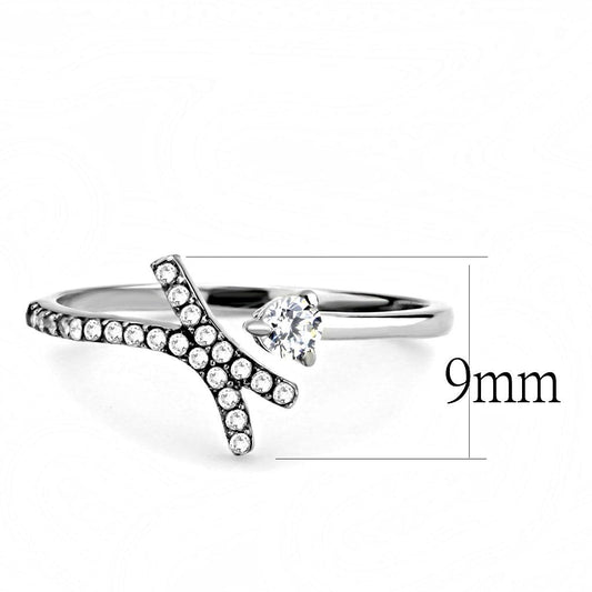 DA145 - High polished (no plating) Stainless Steel Ring with AAA Grade - Toddcraft