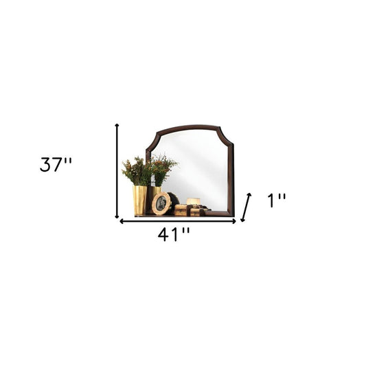 37" Espresso Abstract Wood Framed Mounted Dresser Mirror - Toddcraft
