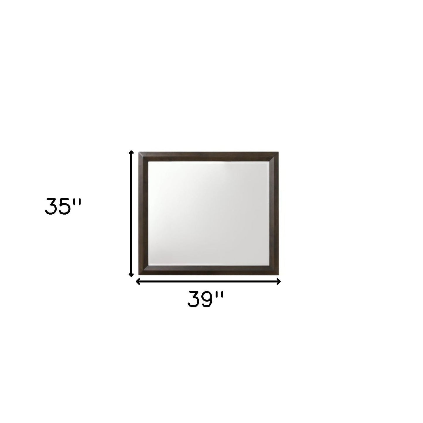Rich Espresso Finish Wooden Rectangular Beveled Edge Mirror - Toddcraft
