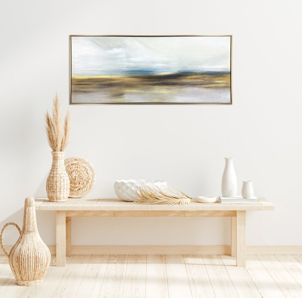 The Horizon Gold Floater Frame Painting Wall Art - Toddcraft
