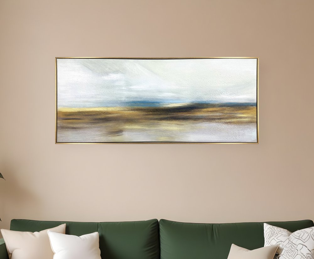 The Horizon Gold Floater Frame Painting Wall Art - Toddcraft
