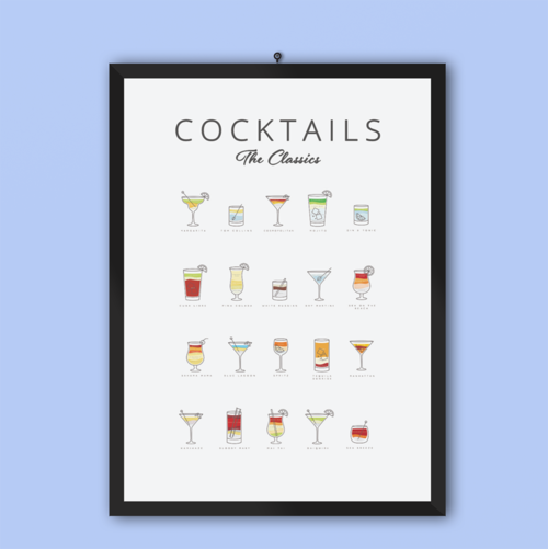 Cocktails Art Poster Decor - Toddcraft