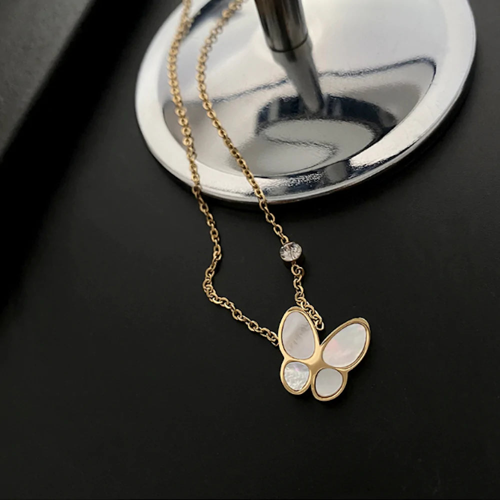 Womens Necklace With Butterfly Pedant - Toddcraft