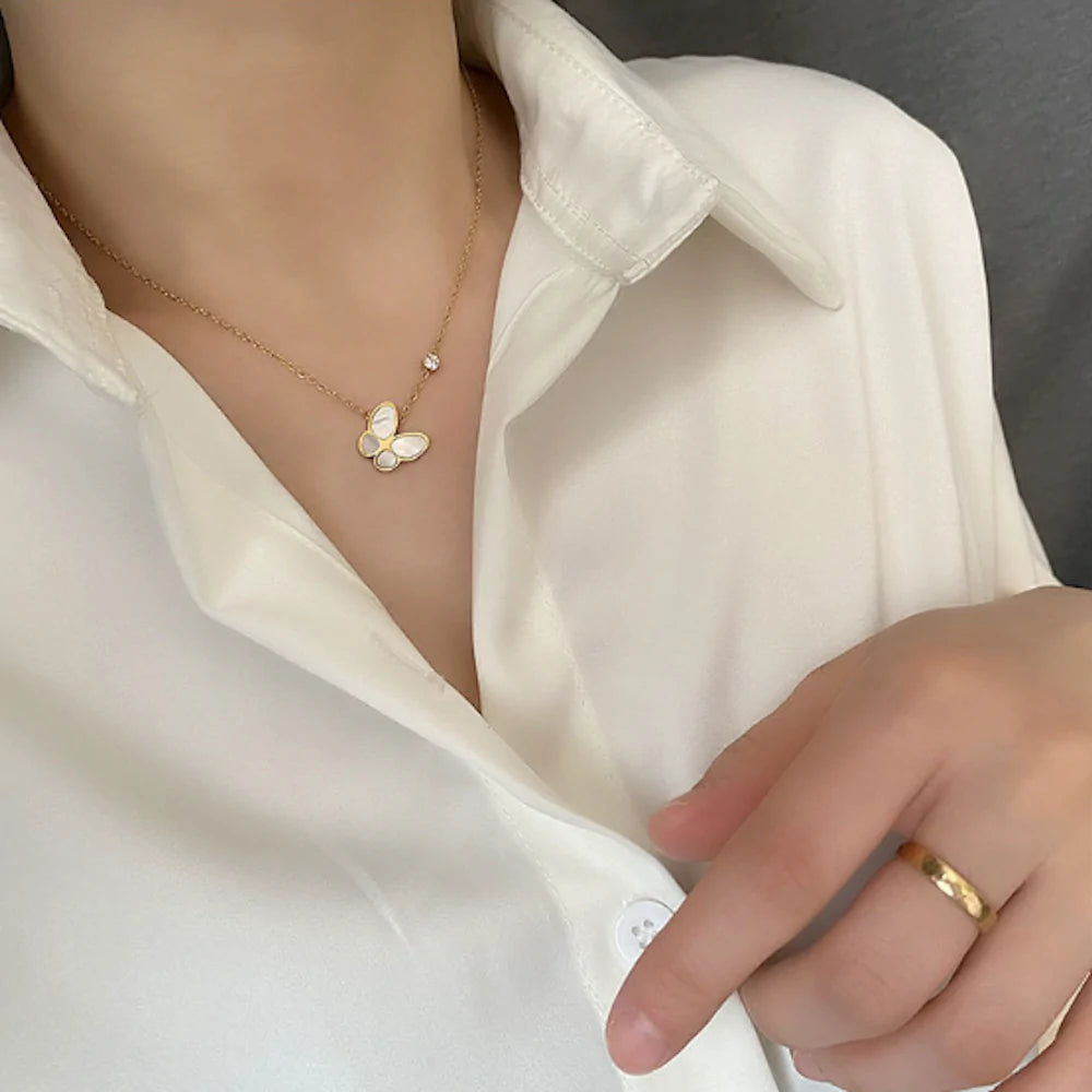 Womens Necklace With Butterfly Pedant - Toddcraft