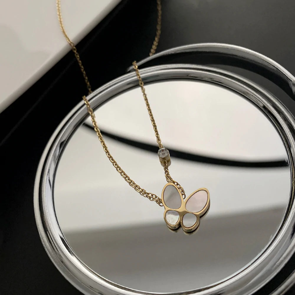 Womens Necklace With Butterfly Pedant - Toddcraft