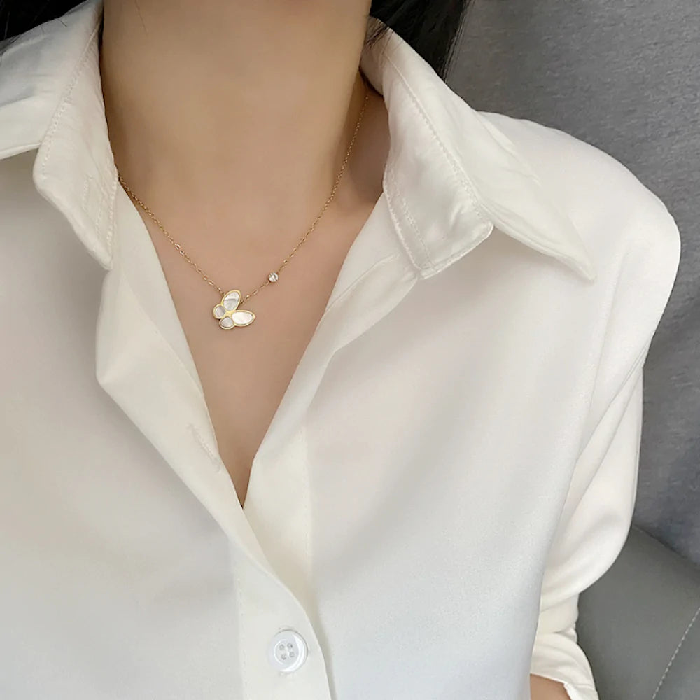 Womens Necklace With Butterfly Pedant - Toddcraft