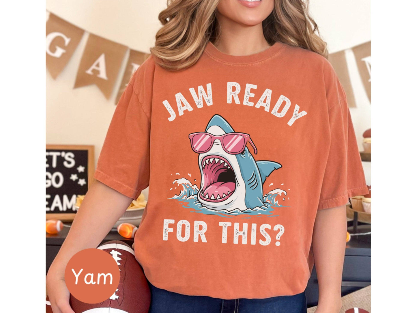 Jaw Ready For This Shark with Glasses Graphic Art T-Shirt