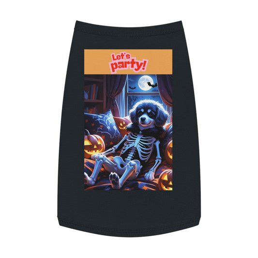 Halloween Pet Tank Top, Let's Party Dog Shirt, Pet Costume, Dog Apparel, Pet Outfit for Parties, Halloween Pet Gear