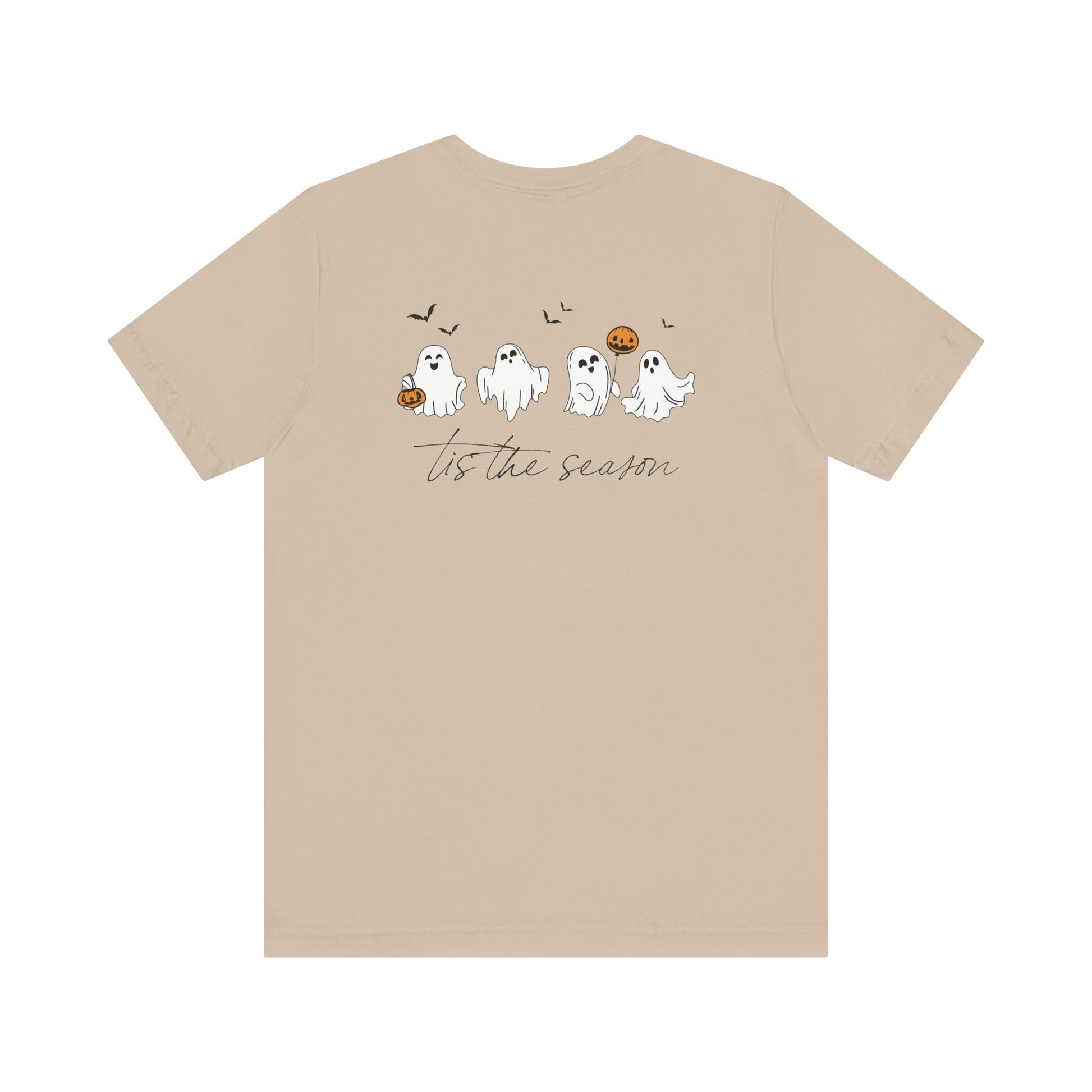 Ghostly Autumn Vibes Tee, Halloween T-Shirt, Unisex Pumpkin Shirt, Fall Ghost Design Tee, Seasonal Cute Graphic Top - Toddcraft