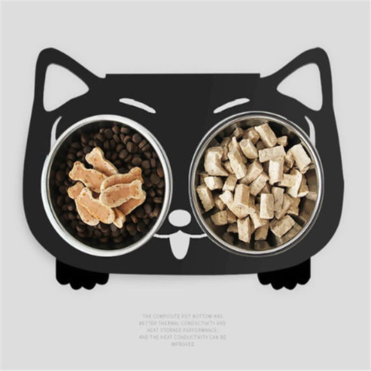 Anti-falling Cat Dog Feeding Water Bowl - Stainless Steel
