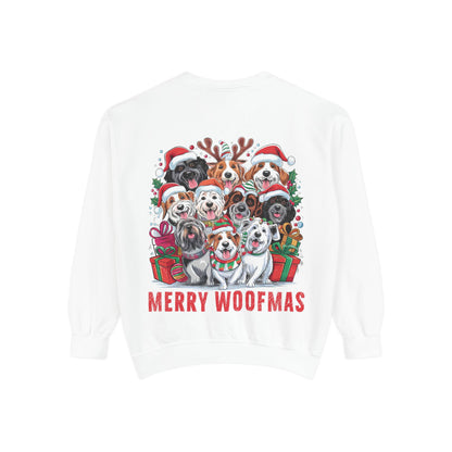 Festive Dog Sweatshirt, Merry Woofmas Sweatshirt, Unisex Holiday Clothing, Dog Lover Gift, Christmas Sweater, Cozy Winter Apparel