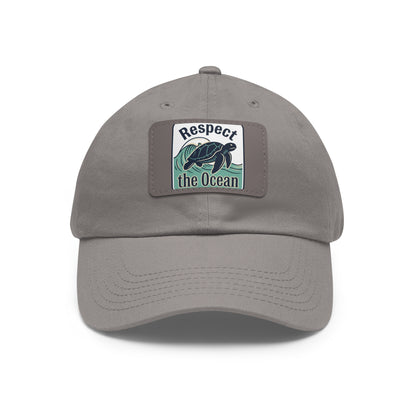 Respect the Ocean Leather Patch Dad Hat