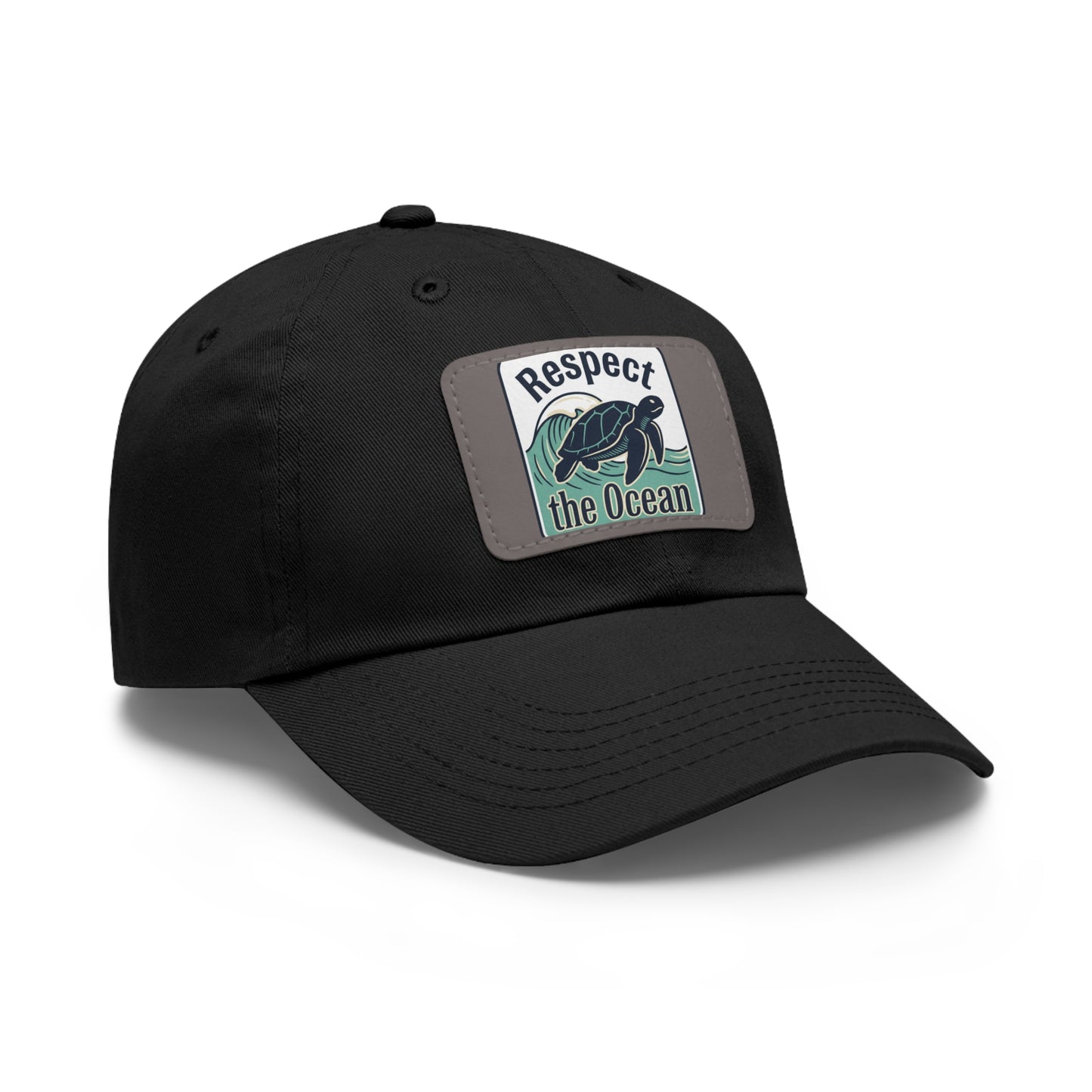 Respect the Ocean Leather Patch Dad Hat