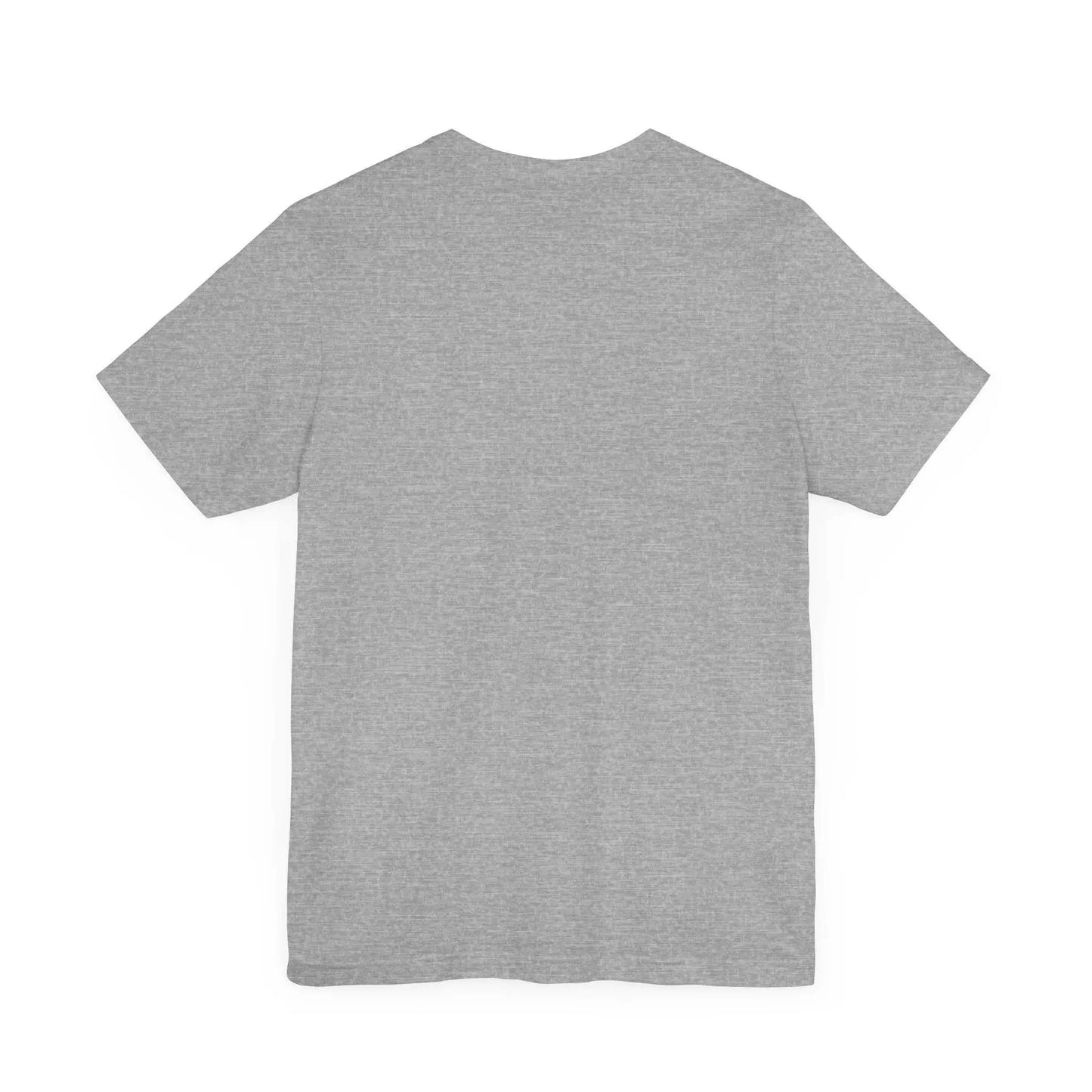 Unisex jersey short sleeve tee, heather gray, classic fit, soft cotton, crew neckline.
