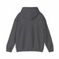 Unisex heavy blended sweatshirt in gray, featuring a hood and soft cotton-polyester fabric.
