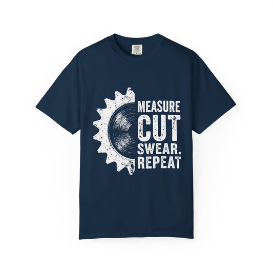 Unisex Garment-Dyed T-shirt in Navy with Gear Graphic Design - Comfort Colors 1717