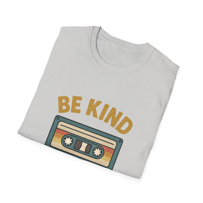 Retro Cassette Tape T-Shirt - Be Kind Rewind, Vintage Tee, Music Lover Gift, Casual Wear, Nostalgic Fashion