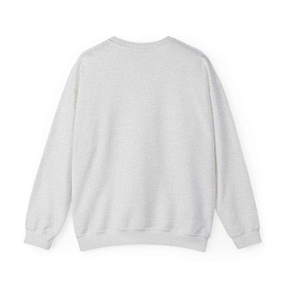Unisex Heavy Blend™ Crewneck Sweatshirt, back view, in light gray color, medium-heavy fabric blend, ribbed knit collar, classic fit.
