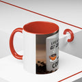 Cute dog design coffee mug with colored interior, ideal for pet lovers and coffee enthusiasts.