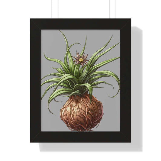Framed vertical poster with botanical illustration, museum-quality matte paper, black frame.
