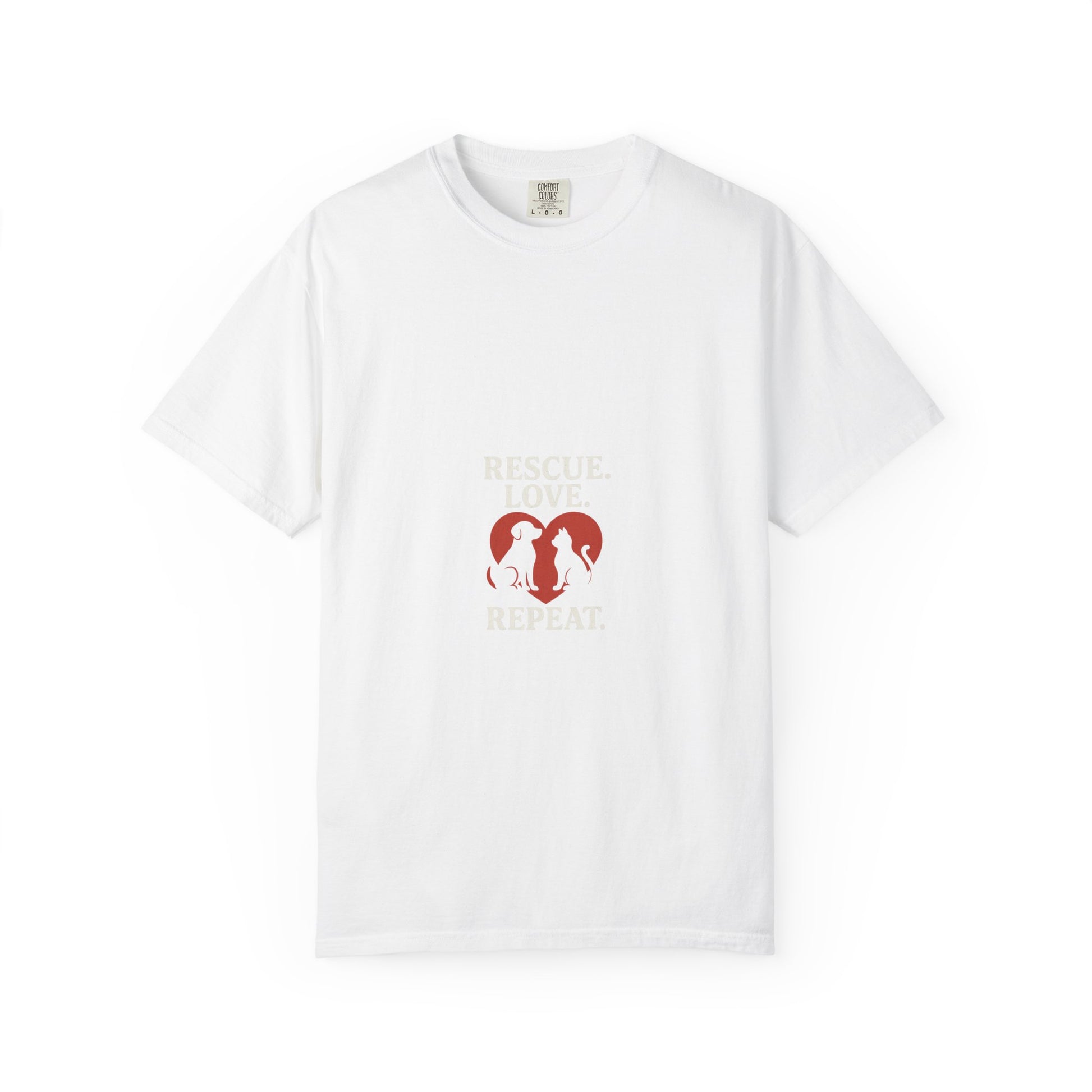 Dog Lover Unisex T-shirt - 'Rescue | Repeat' Shirt for Animal Rights Advocates, Gifts for Pet Owners, Casual Wear, Eco-Friendly Fashion - Toddcraft