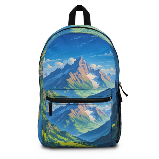 Scenic Adventure Backpack, Nature Landscape Rucksack, Travel Bag, Hiking Gear, Outdoor Sports Accessories