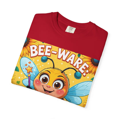 Bee-Ware Fun T-Shirt, Cute Bee T-Shirt, Unisex Graphic Tee, Gift for Bee Lovers, Funny Insect Apparel, Summer Fashion Tee