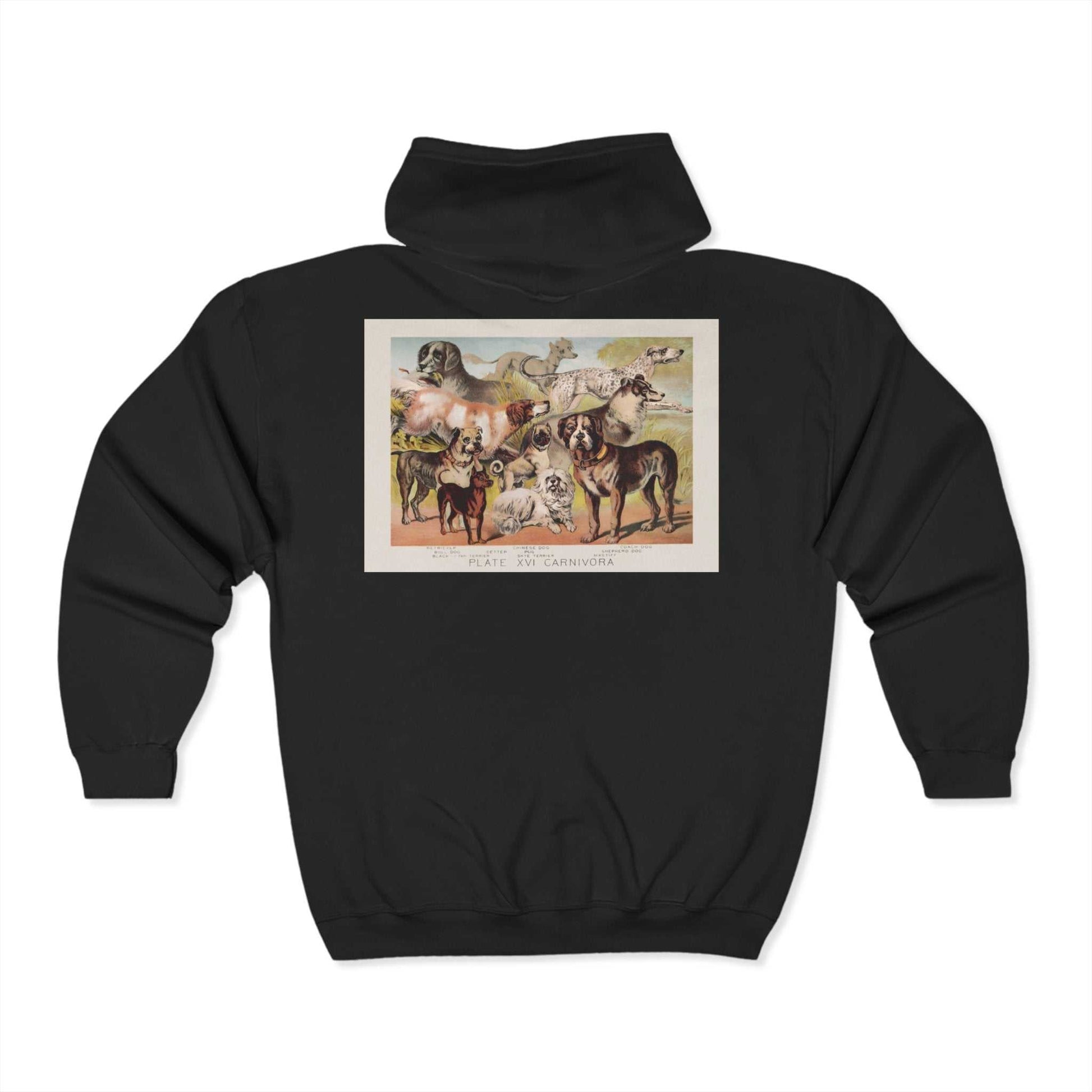 Unisex animal print hoodie with artistic design, cozy zip sweatshirt for casual wear, perfect gift for art enthusiasts.
