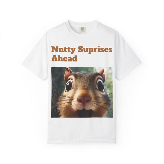 Nutty Surprises Ahead T-Shirt | Funny Animal Tee, Gift for Nature Lovers, Casual Wear, Birthday Present, Unique Graphic Shirt