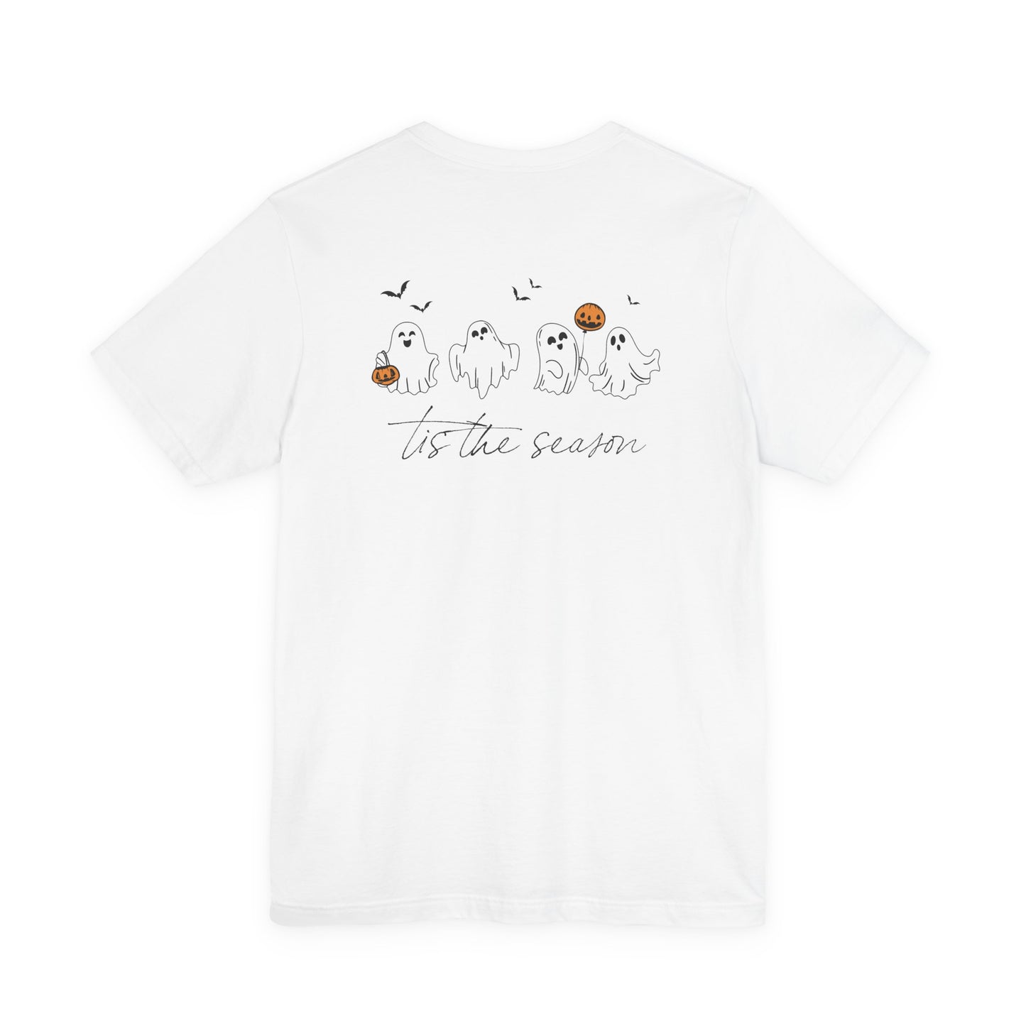 Ghostly Autumn Vibes Tee, Halloween T-Shirt, Unisex Pumpkin Shirt, Fall Ghost Design Tee, Seasonal Cute Graphic Top - Toddcraft