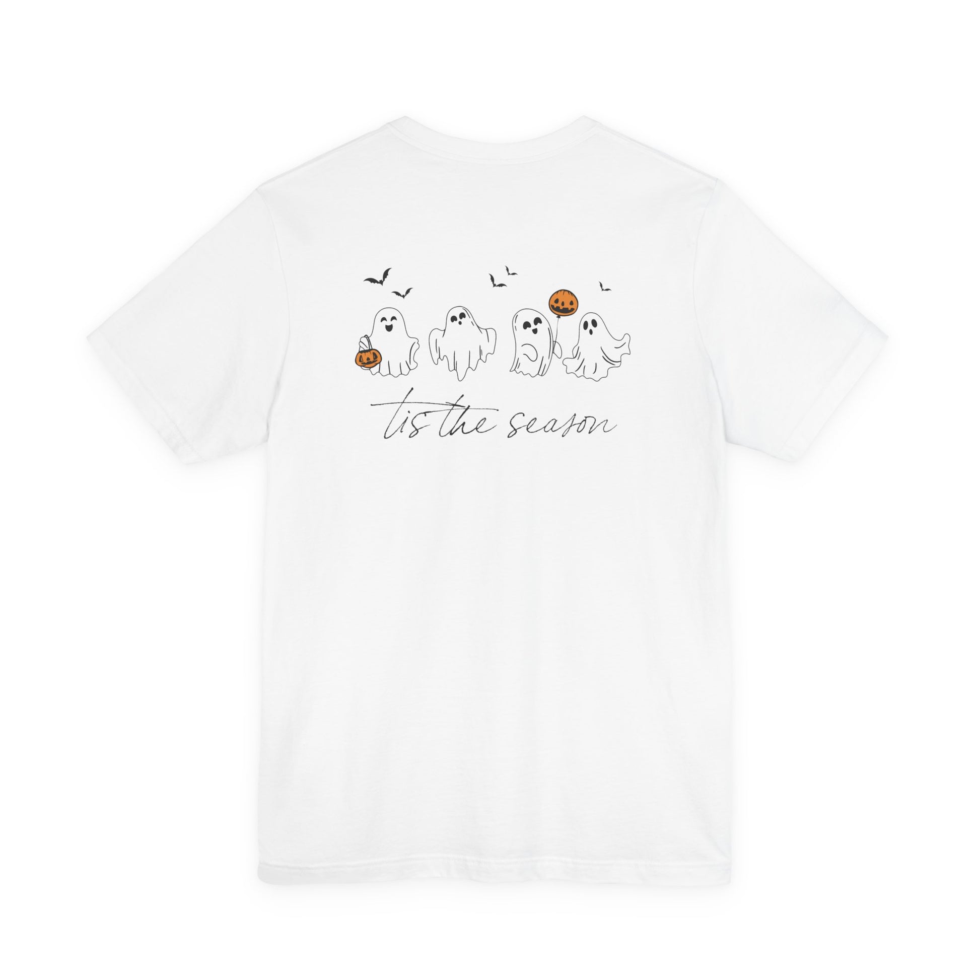 Ghostly Autumn Vibes Tee, Halloween T-Shirt, Unisex Pumpkin Shirt, Fall Ghost Design Tee, Seasonal Cute Graphic Top - Toddcraft