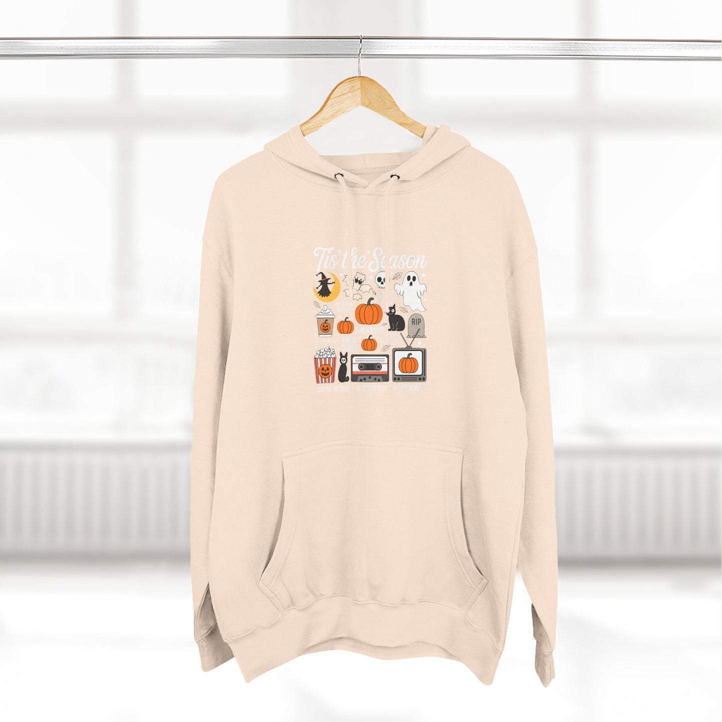 Halloween Three-Panel Fleece Hoodie, Cozy Fall Apparel, Spooky Season Sweatshirt, Ghostly Hoodie, Pumpkin Outfit - Toddcraft