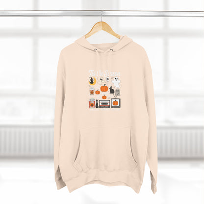 Halloween Three-Panel Fleece Hoodie, Cozy Fall Apparel, Spooky Season Sweatshirt, Ghostly Hoodie, Pumpkin Outfit - Toddcraft