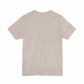 Unisex jersey short sleeve tee in soft, breathable fabric with ribbed knit collar.
