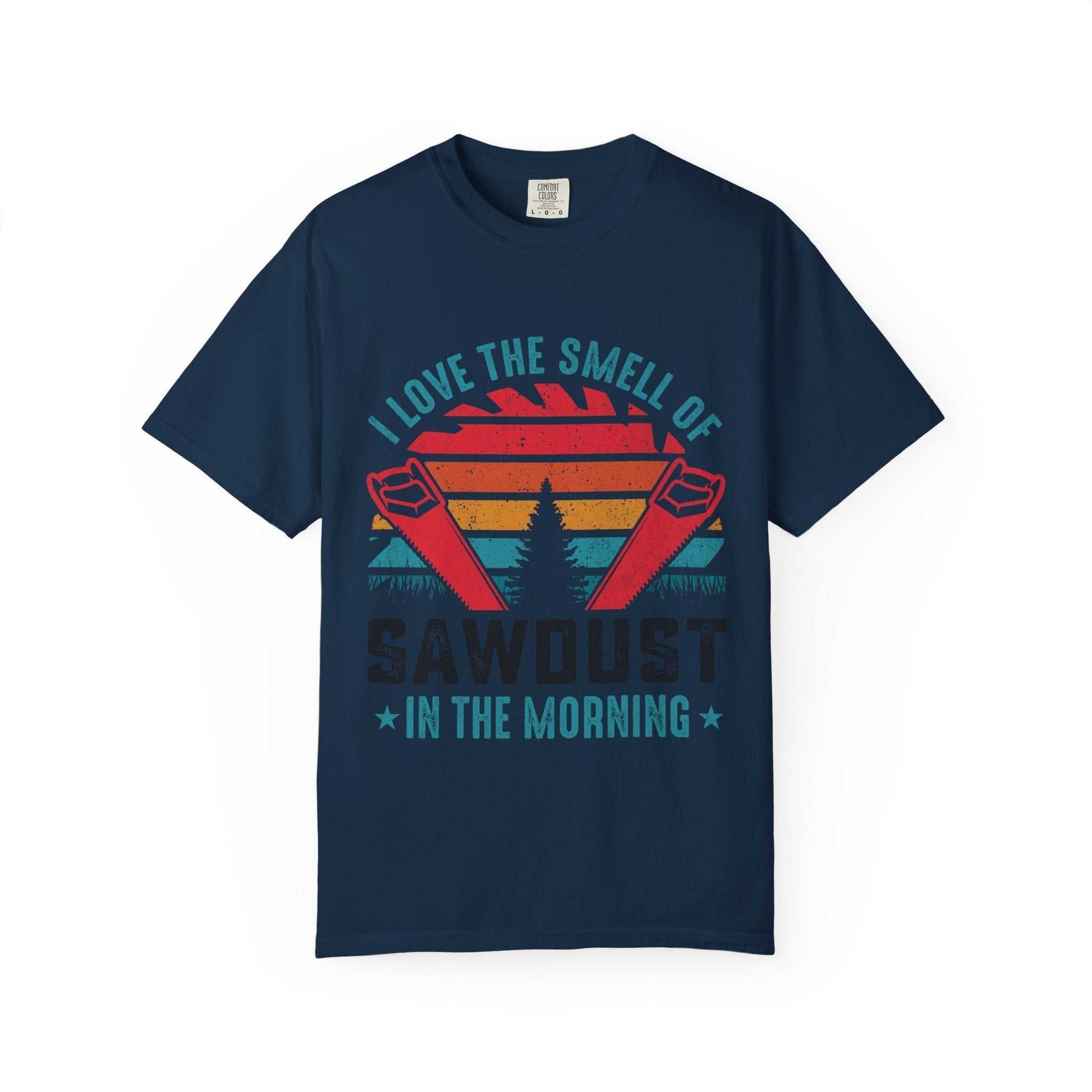 Comfort Colors 1717 unisex garment-dyed t-shirt with sawdust graphic.