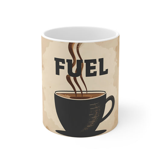 Fuel Coffee Mug 11oz, Morning Coffee Cup, Funny Office Mug, Coffee Lover Gift, Unique Kitchen Decor - Toddcraft