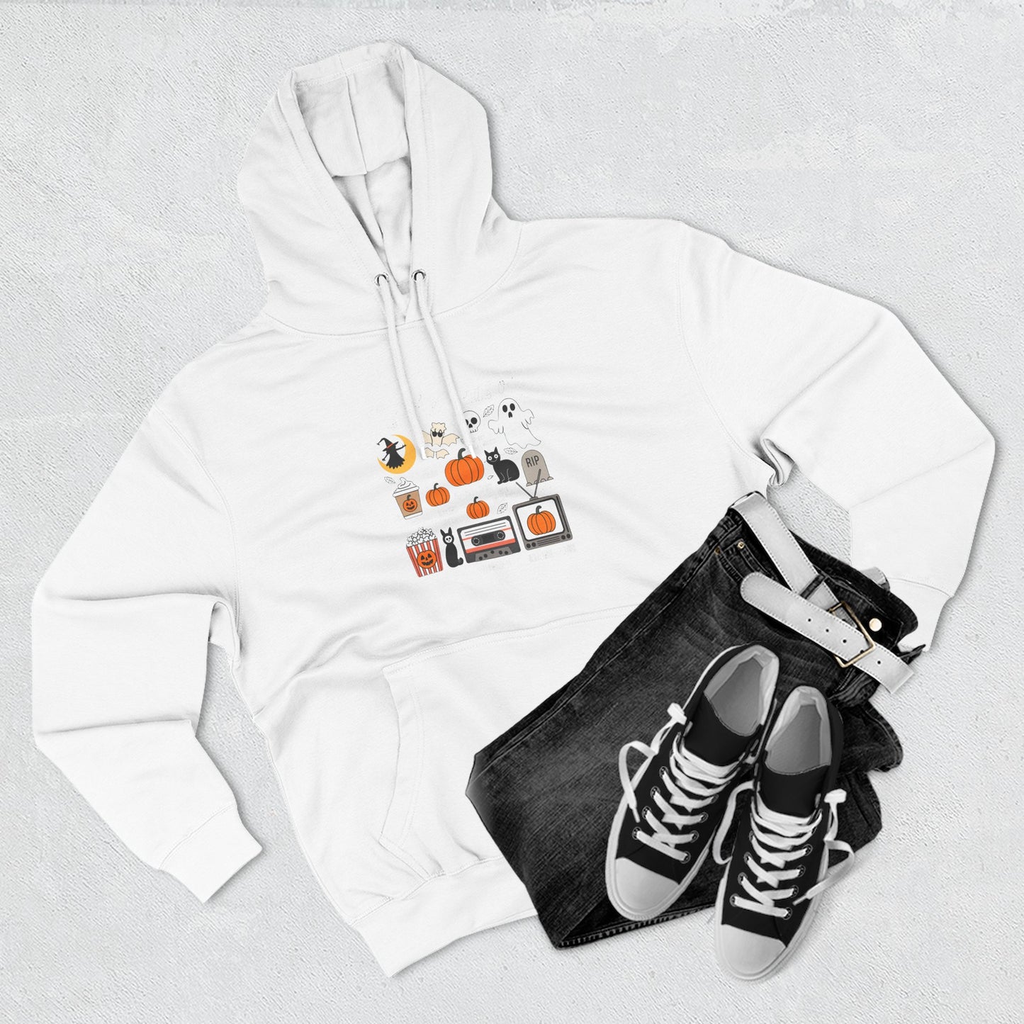 Halloween Three-Panel Fleece Hoodie, Cozy Fall Apparel, Spooky Season Sweatshirt, Ghostly Hoodie, Pumpkin Outfit - Toddcraft