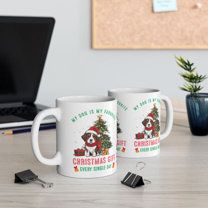Festive Dog Lover's Mug | Christmas Gift, Dog Mom Cup, Cute Holiday Mug, Pet Lover Coffee Cup, Personalized Pet Gifts