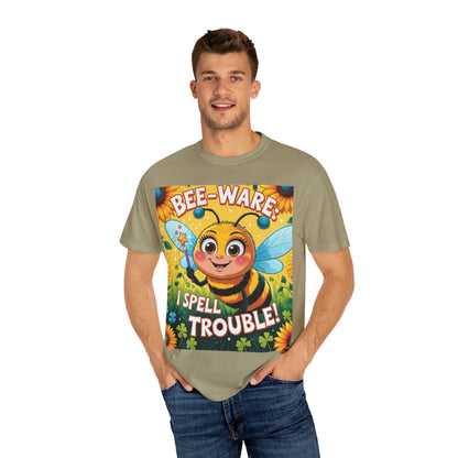 Bee-Ware Fun T-Shirt, Cute Bee T-Shirt, Unisex Graphic Tee, Gift for Bee Lovers, Funny Insect Apparel, Summer Fashion Tee