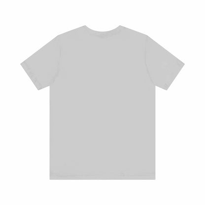 Unisex jersey short sleeve tee in light gray, soft cotton, crew neckline.