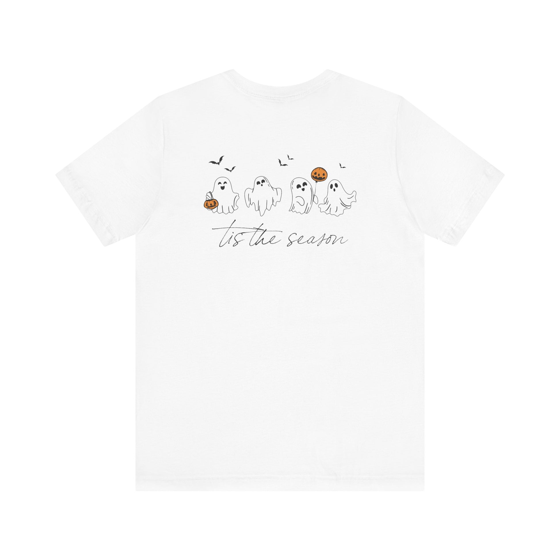 Ghostly Autumn Vibes Tee, Halloween T-Shirt, Unisex Pumpkin Shirt, Fall Ghost Design Tee, Seasonal Cute Graphic Top - Toddcraft
