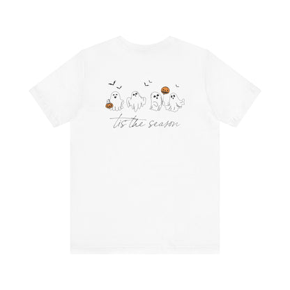 Ghostly Autumn Vibes Tee, Halloween T-Shirt, Unisex Pumpkin Shirt, Fall Ghost Design Tee, Seasonal Cute Graphic Top - Toddcraft