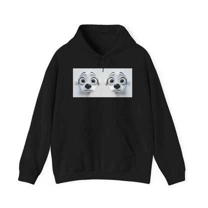 Sarcastic Dog Face 3D Hoodie with kangaroo pocket and color-matched drawstring.