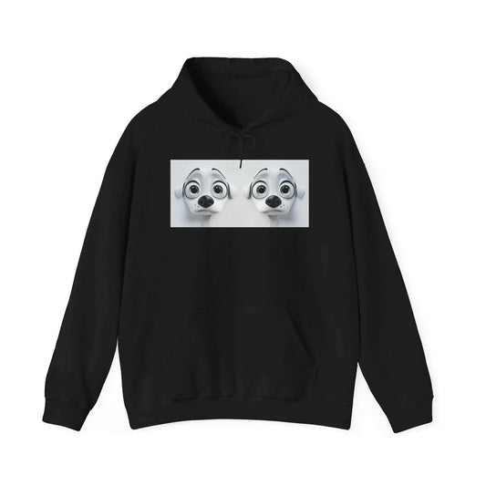Sarcastic Dog Face 3D Hoodie with kangaroo pocket and color-matched drawstring.