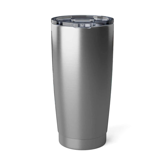 Vagabond Wolf 20oz tumbler, insulated travel mug with stainless steel design and spill-resistant lid.