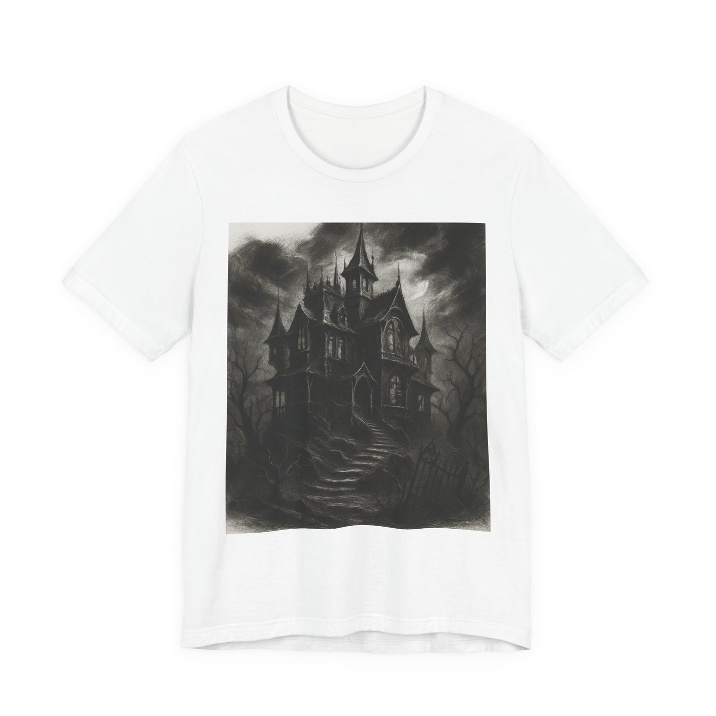 Haunted Mansion Graphic Tee — Gothic Haunted House T‑Shirt