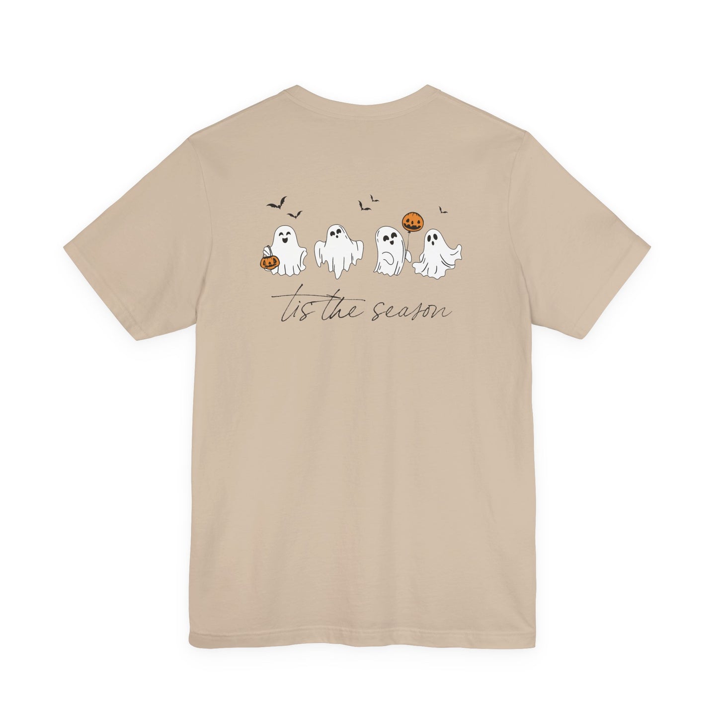 Ghostly Autumn Vibes Tee, Halloween T-Shirt, Unisex Pumpkin Shirt, Fall Ghost Design Tee, Seasonal Cute Graphic Top - Toddcraft