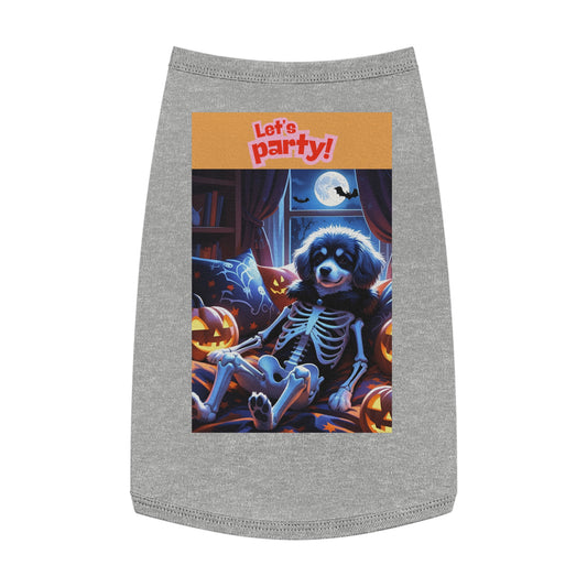 Halloween Pet Tank Top, Let's Party Dog Shirt, Pet Costume, Dog Apparel, Pet Outfit for Parties, Halloween Pet Gear